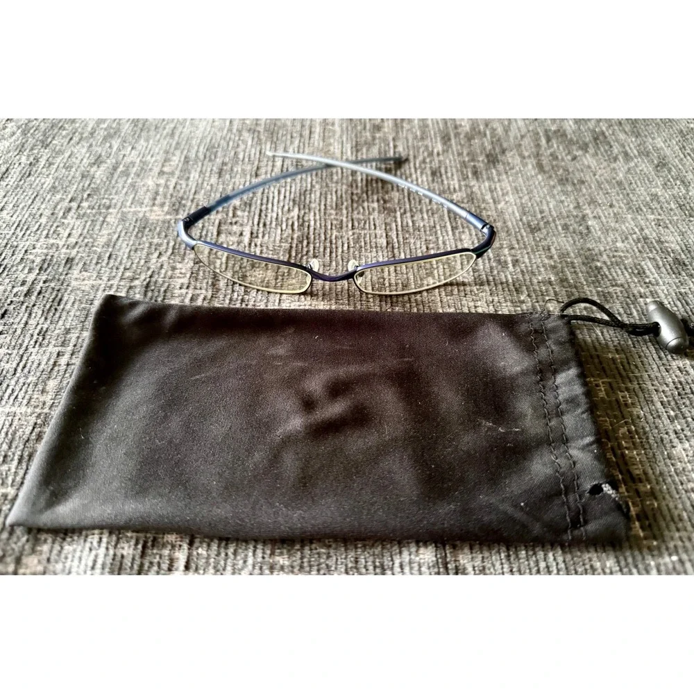 Nike Eyeglasses Unisex 54-17-135 Navy Blue Excellent Flexon 4105 Semi-Rimless